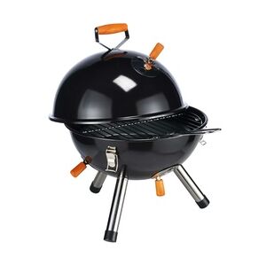 HI Mini-Holzkohlegrill Schwarz