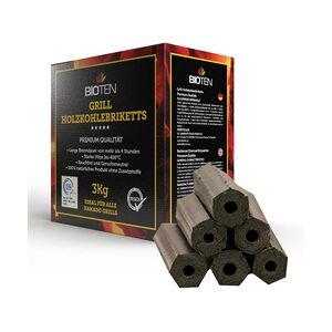 BIOTEN Premium Grill Holzkohlebriketts 3kg