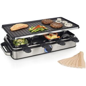 Princess Raclette Partygrill eckig für 8 Personen mit großer Grillplatte 42x21cm 1400Watt