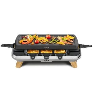 Tefal RE610D 3-i-1 8-personers raclette sort/rustfrit stål/træ