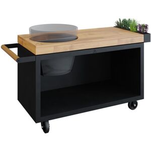 OFYR Kamado Table Black 135 PRO Teak Wood BGE