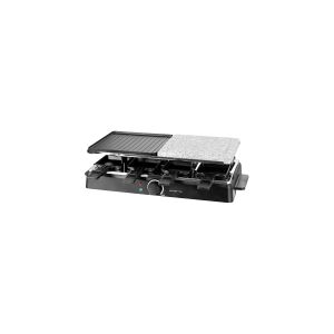 EMERIO RG-126708 Raclette 8 pander, med grillsten Sort