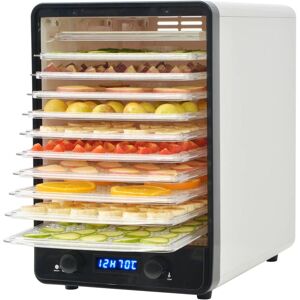 vidaXL fødevaredehydrator med 10 bakker 550 W hvid