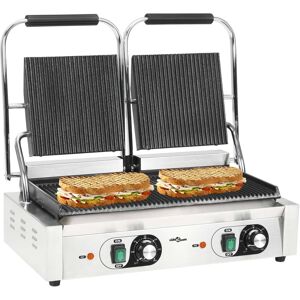 vidaXL dobbelt rillet paninigrill 3600 W 57x30,5x20 cm