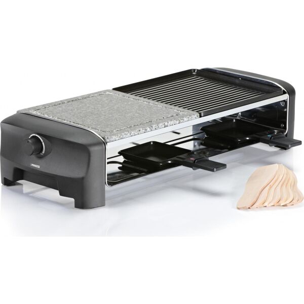 princess 01.162820.01.001 raclette elettrica barbecue da tavolo griglia + pietra potenza 1400 watt termostato regolabile colore nero - 01.162820.01.001 162820 raclette 8 stone & grill party