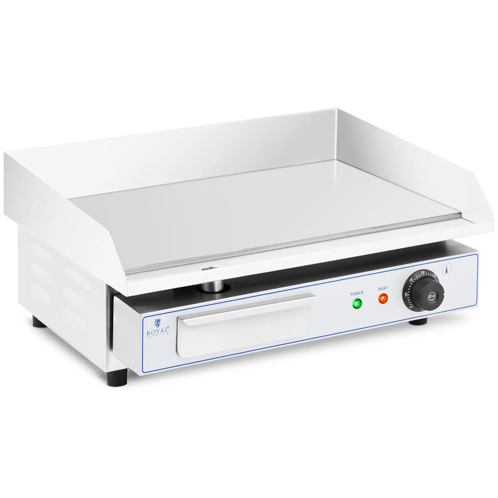 royal catering fry top elettrico - piastra liscia in acciaio inox - 550 x 400 mm -  - flat - 3,000 w rc-eg002