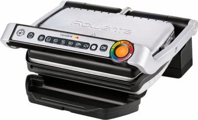 rowenta gr712d bistecchiera elettrica piastra antiaderente potenza 2000 watt 6 programmi di cottura con termostato regolabile colore nero / argento - gr712d optigrill+