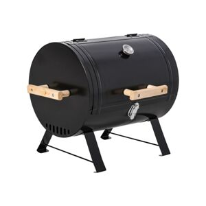Outsunny Barbecue a Carvão Metal e Madeira Preto 50x35x39 cm