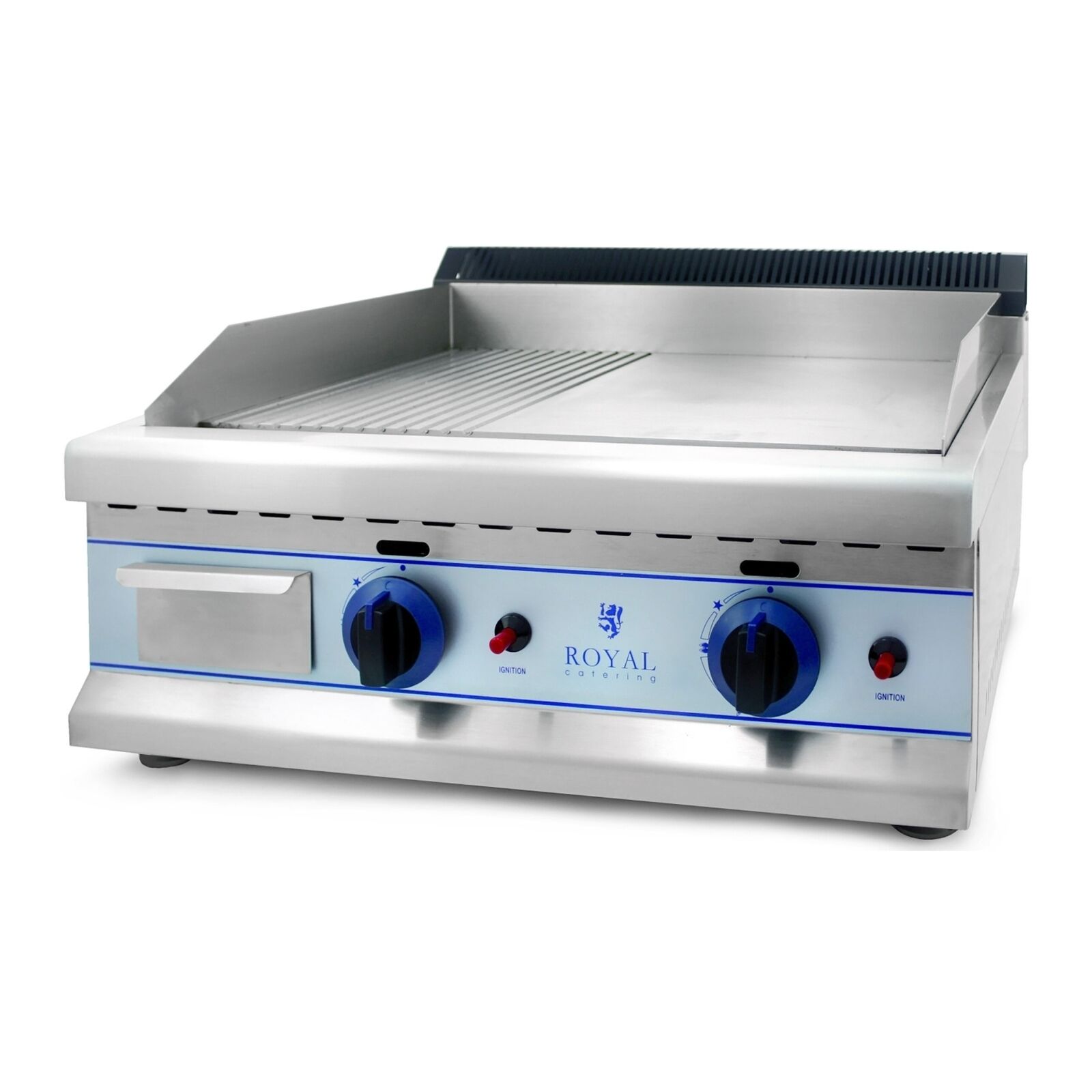 Royal Catering Double Gas Griddle - 65 cm - natural gas - 20 mbar RCGL 65GE20H