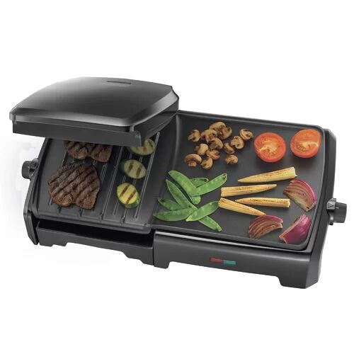 George Foreman Entertaining 10 Portion Grill and Griddle with Lid George Foreman  - Size: 100cm H X 310cm W X 85cm D
