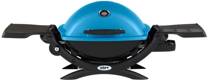 Weber Q 1200 Liquid Propane Grill (Blue) With Adapter Hose And Cover - Blue