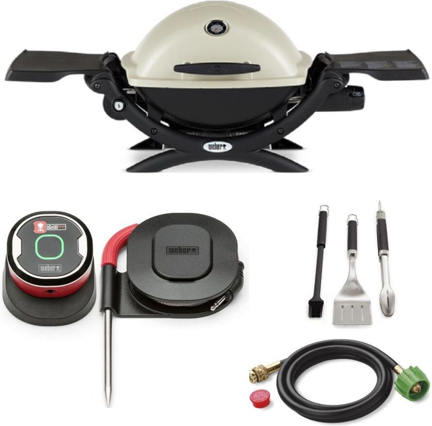 Weber Q 2200 Gas Grill - Lp Gas Titanium With Hose, Thermometer, And Tool Set - Titanium