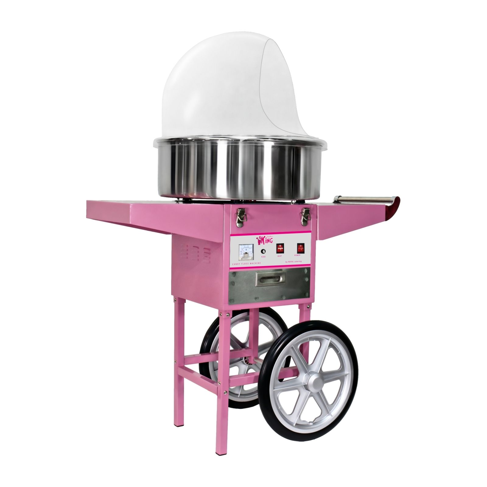 Royal Catering Machine à barbe à papa - 52cm- chariot et coupole RCZC-1200E