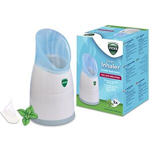 Vicks Inhalateur de vapeur portable Adapté en cas de toux, rhume et nez bouché Compact Facile à utiliser Portable Passe au lave-vaisselle -Avec VapoPads aux huiles essentielles V1300 - Publicité