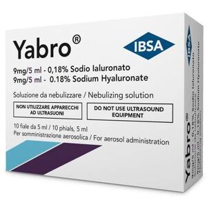 Ibsa Farmaceutici Italia Srl Yabro Aerosol Sodio Ialuronato 0,18% Soluzione da Nebulizzare - 10 Fiale da 5 ml