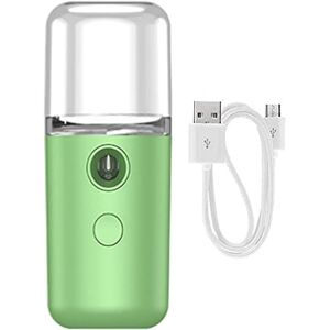 Liummrcy Nano Facial Mister, Nano Mist Sprayer, Face Steamer Facial Sprayer Humidifier Portable Handy Mister Beauty Skin Care USB Rechargeable Machine 30ml Green