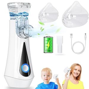 Nebuliser Machine for Adults & Kids - Cotfioed Rechargeable Portable Nebuliser with 2 Modes Easy to Use & Silent, Efficient Atomization for Home Use, Handheld Inhaler with Mouthpiece and 2 Masks