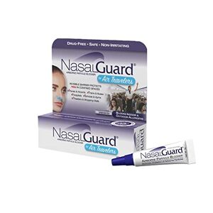NasalGuard Airborne Particle Blocker Nasal Gel for Air Travelers - Drug-Free, Non-irritating, Non-drowsy, Ideal for Airplane Travel (Unscented) - Over 150 Applications Per Tube (0.1 oz, Pack of 1)