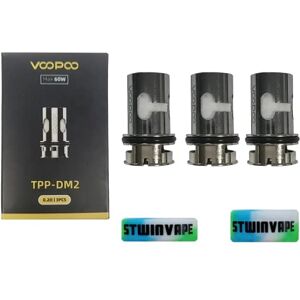 VOPOO for VooPoo TPP Coils DM2 0.2ohm TPP X Pod 2 Maat Tank Mesh Coil Drag 3 TPP X Drag X S Plus Pro Argus GT II TPP DM2 Coils Kit Pack of 3