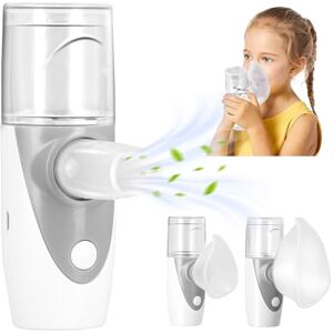 SjMatzu Portable Nebulizer Machine for Kids Adults,Rechargeable Nebuliser with Portable Design,Silent Efficient Atomization for Home & Travel Use,Handheld Inhaler with 2 Mouthpieces and 2 Masks