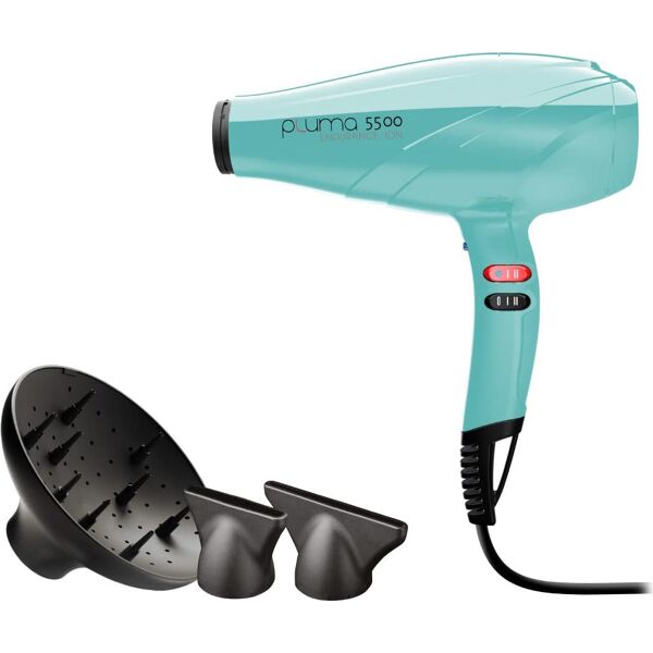 ga.ma a11.pl5500ion.tr phon professionale asciugacapelli agli ioni potenza 2400 w 2 velocità getto aria fredda 2 bocchette professionali + diffusore colore turchese - a11.pl5500ion.tr pluma 5500 ion