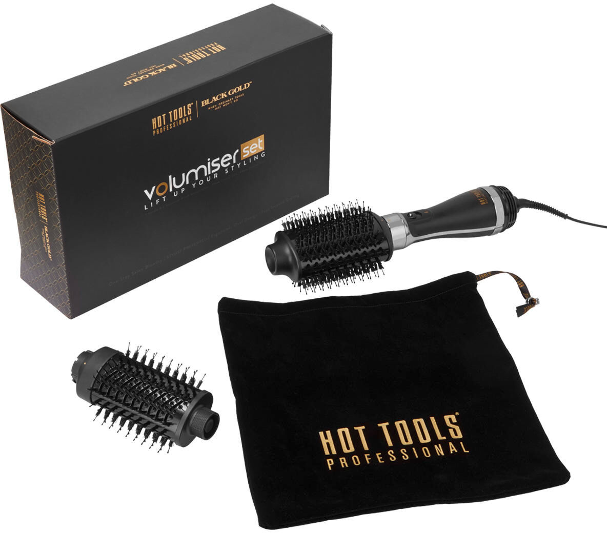 Hot Tools Black Gold Collection Volumiser 2-in-1 Brush & Dryer