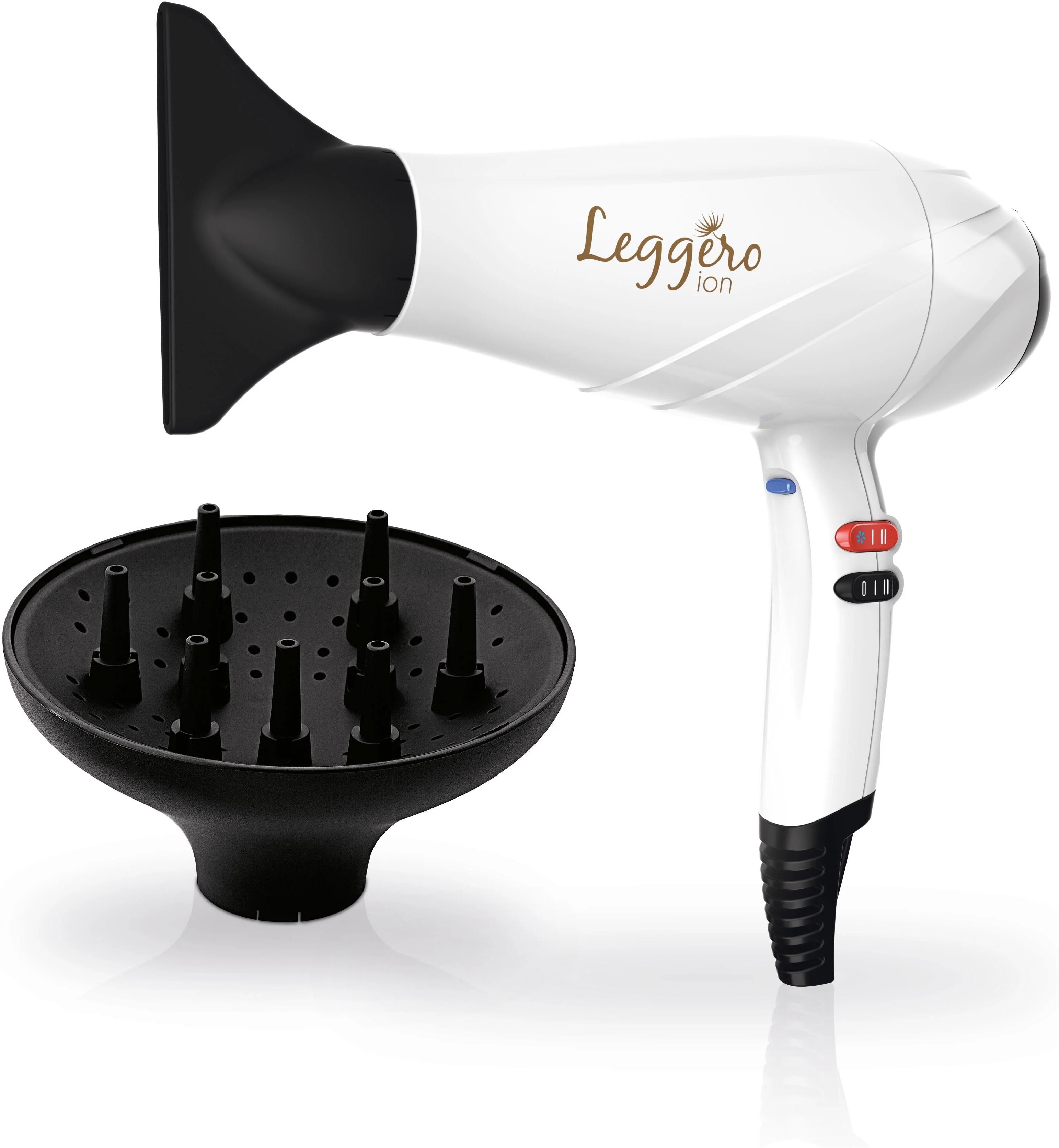 ga.ma a21 leggero asciugacapelli 2100w, bianco