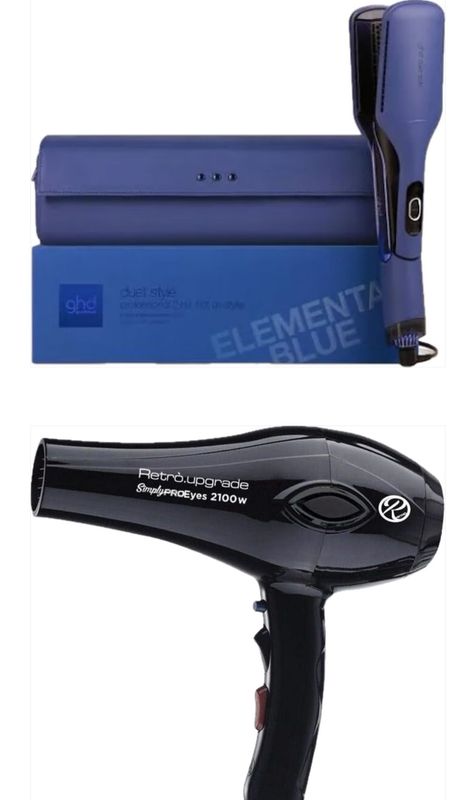 Piastra Ghd Duet Style Blu Denim Con Pochette Piu' Phon Retro' Simply Pro Black Omaggio Lisciante Elgon Affixx