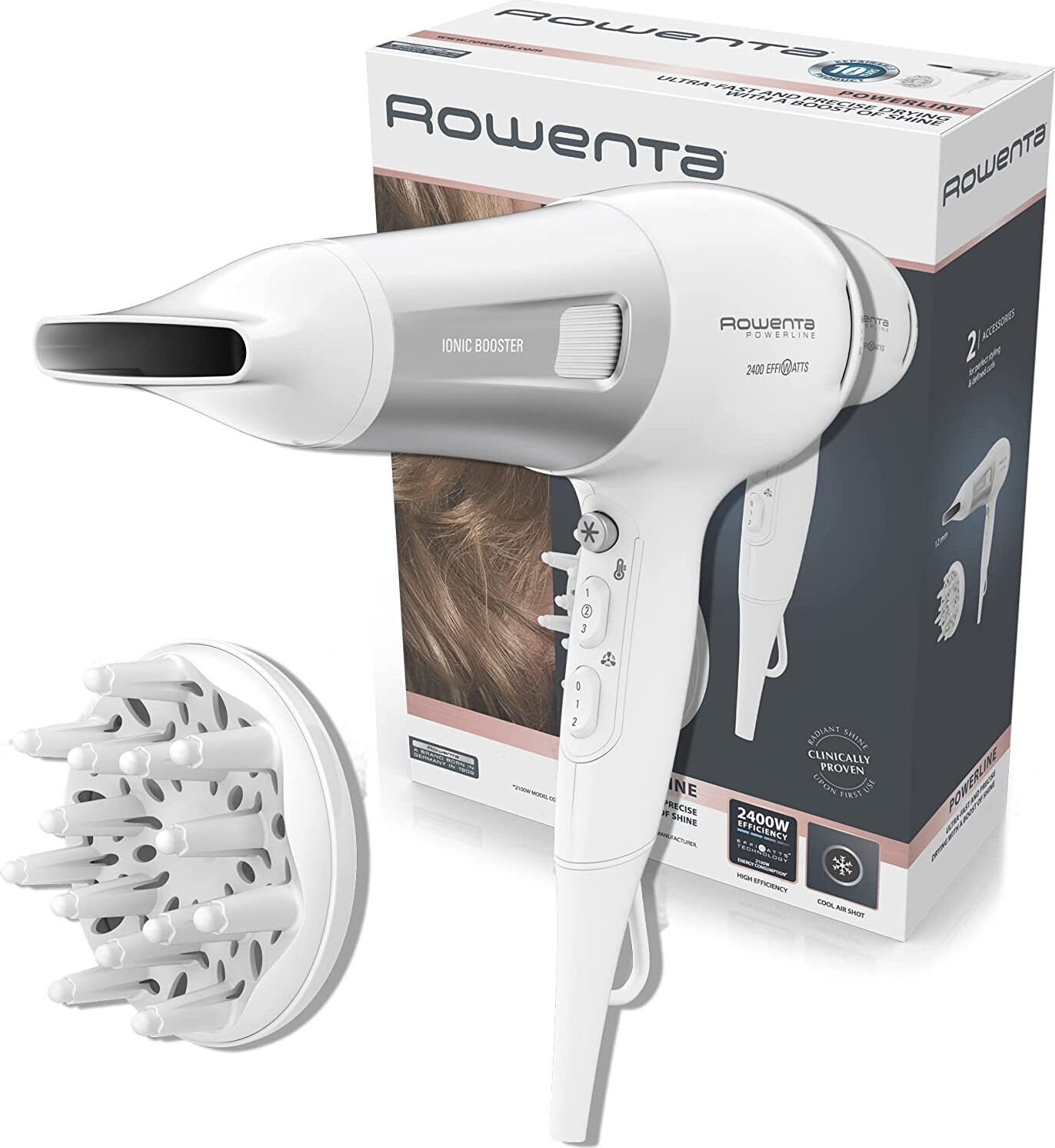 Rowenta Cv5090 Phon Asciugacapelli Funzione Ionica Potenza 2300 Watt - Powerline Cv5090