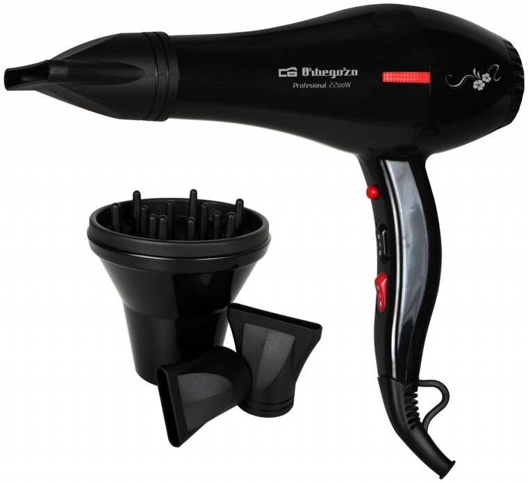 Orbegozo Secador De Cabelo 2200w 2 Velocidades / 2 Temperaturas C/ Difusor E 2 Concentradores - Orbegozo