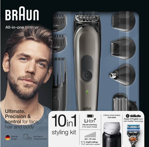 Braun Afeitadora Corporal BRAUN Multigro MGK7021 (Multizonas - 0.5-21 mm)