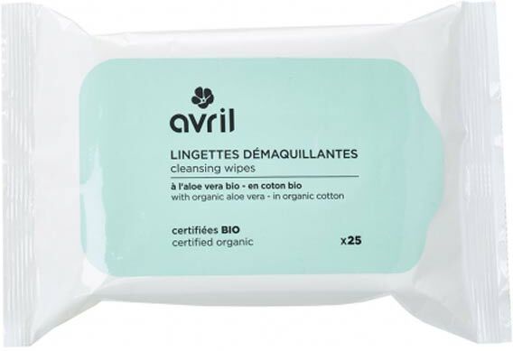 Avril Visage Lingettes Démaquillantes Coton Bio 25 unités