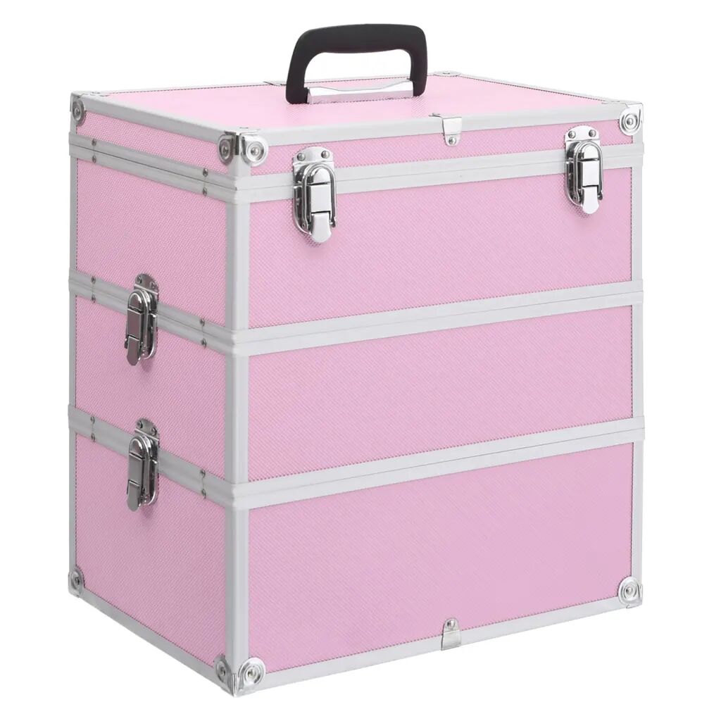 vidaXL Mallette à maquillage 37x24x40 cm Rose Aluminium