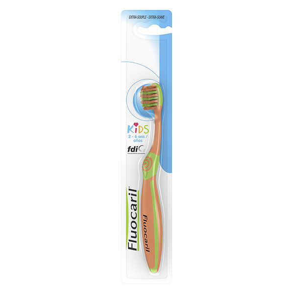 Fluocaril Kids 2-6 ans Brosse à Dents Extra Souple Orange Verte