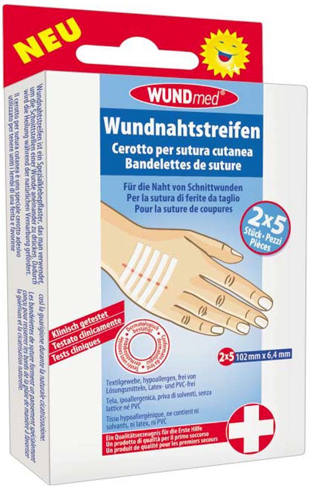 WUNDmed® Wundnahtstreifen 102 x 6,4 mm 2x5 St Pflaster