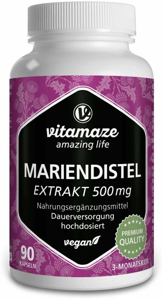 vitamaze Mariendistel 500 mg Extrakt hochdosiert vegan 90 St Kapseln