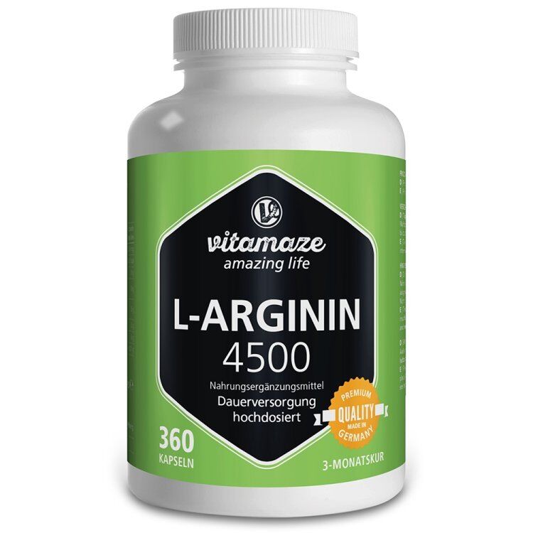 Vitamaze L-Arginin hochdosiert 4.500 mg Kapseln weitere Mineralstoffe 0.316 kg