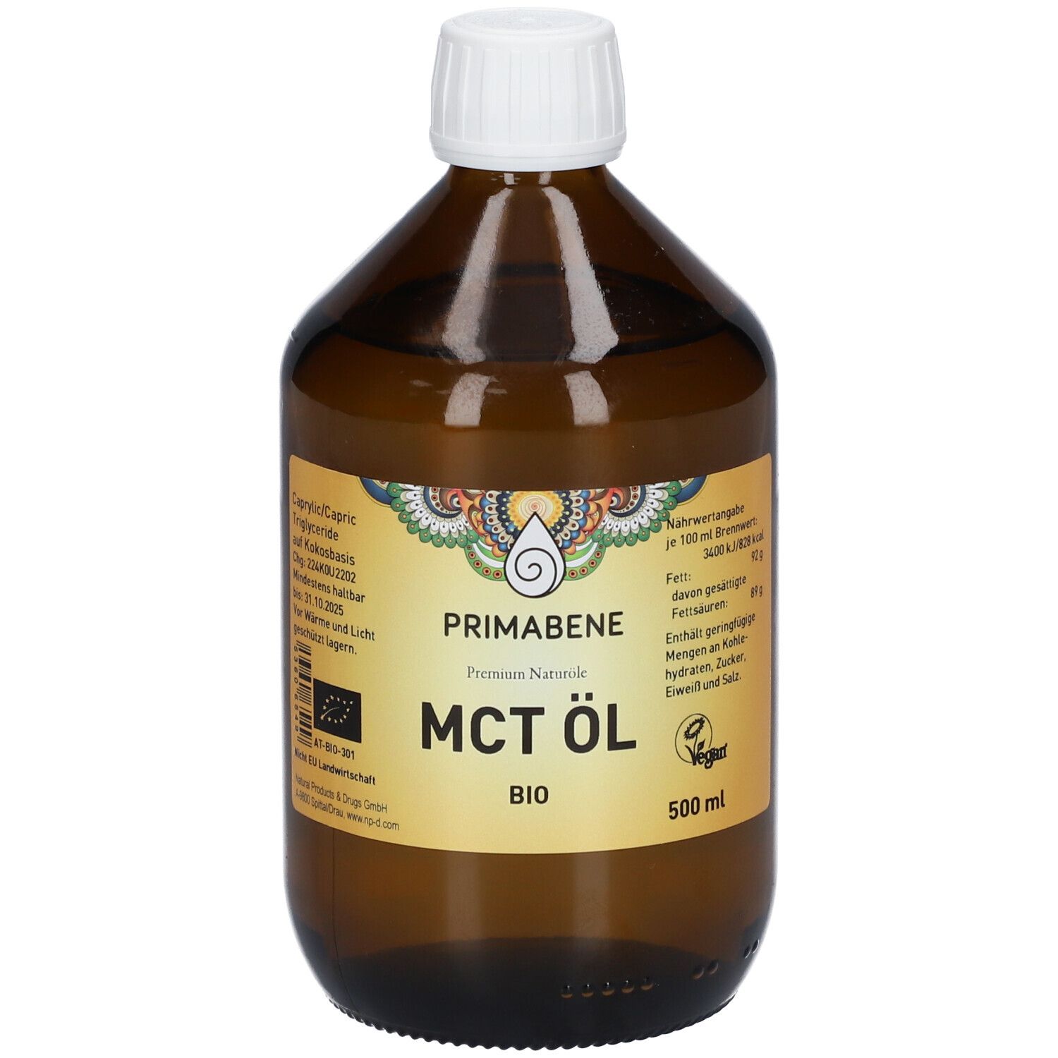 Natural Products & Drugs GmbH Primabene® Bio-MCT Öl auf Kokosbasis