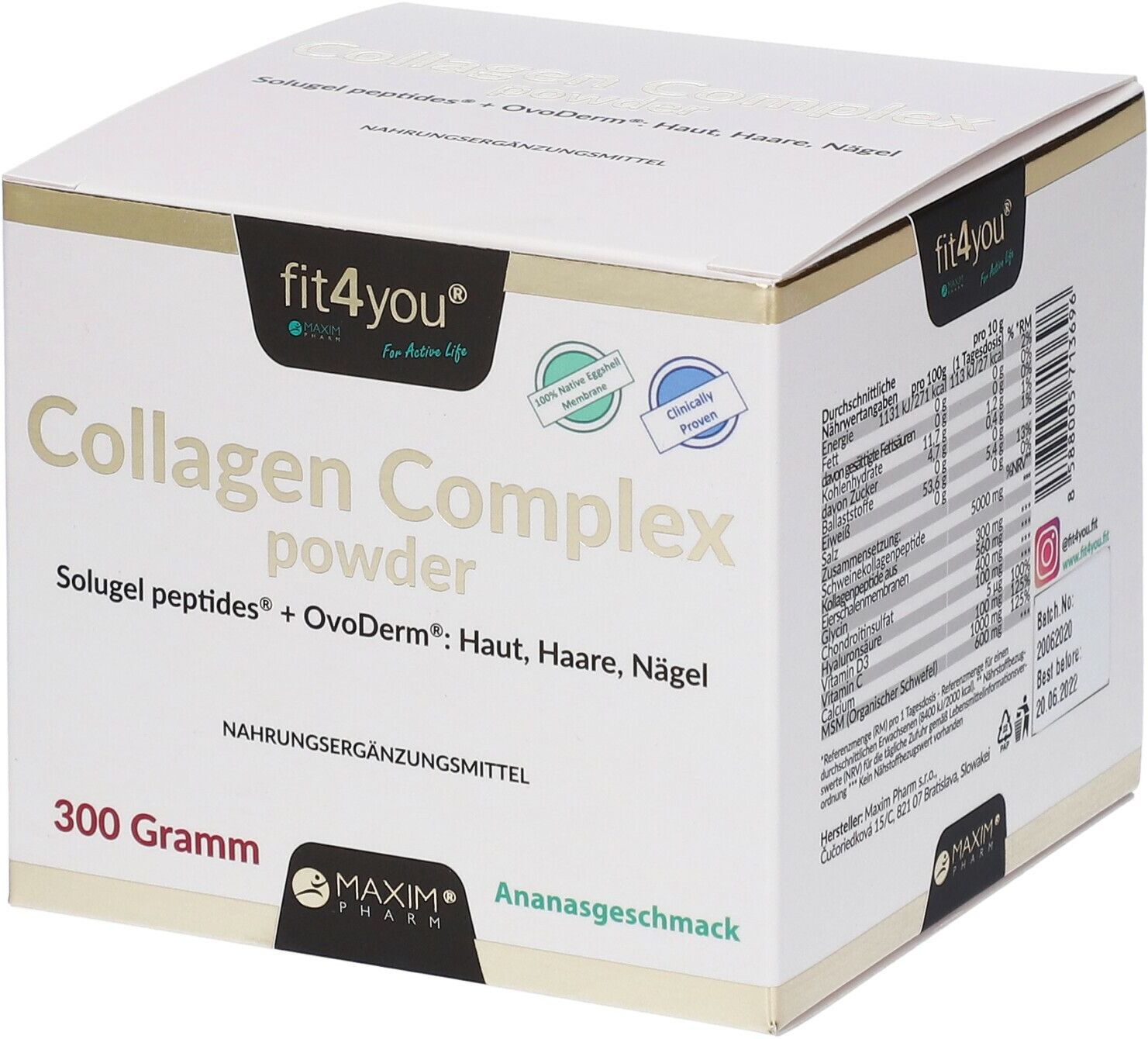 Maxim Pharm fit4you Collagen Komplex Pulver