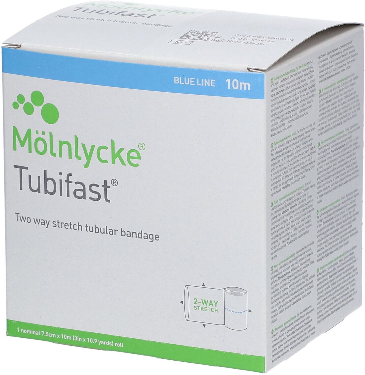 Mölnlycke Health Care Tubifast® 2-Way Stretch® 7,5 cm x 10 m blau