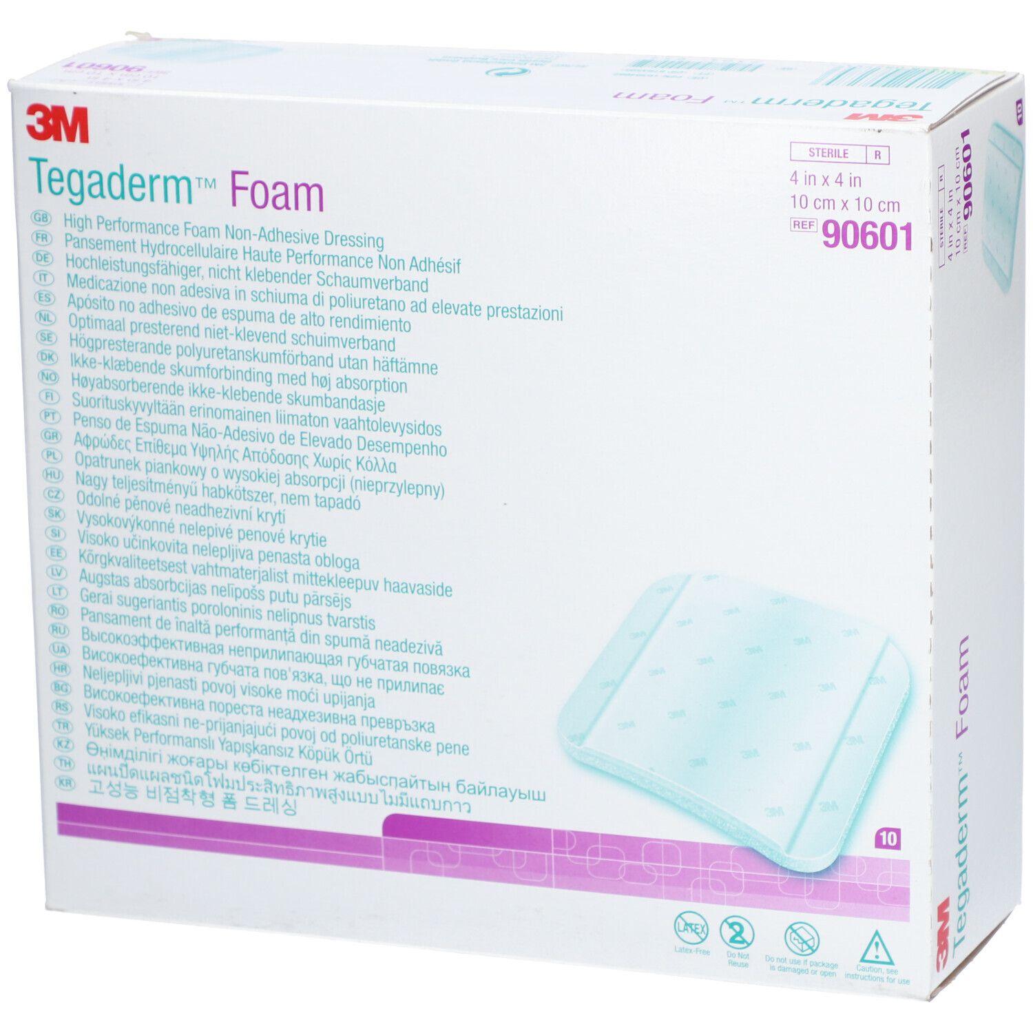 3M™ Tegaderm™ Foam Adhesive hochleistungsfähiger nicht klebender Schaumverband 10 x 10 cm