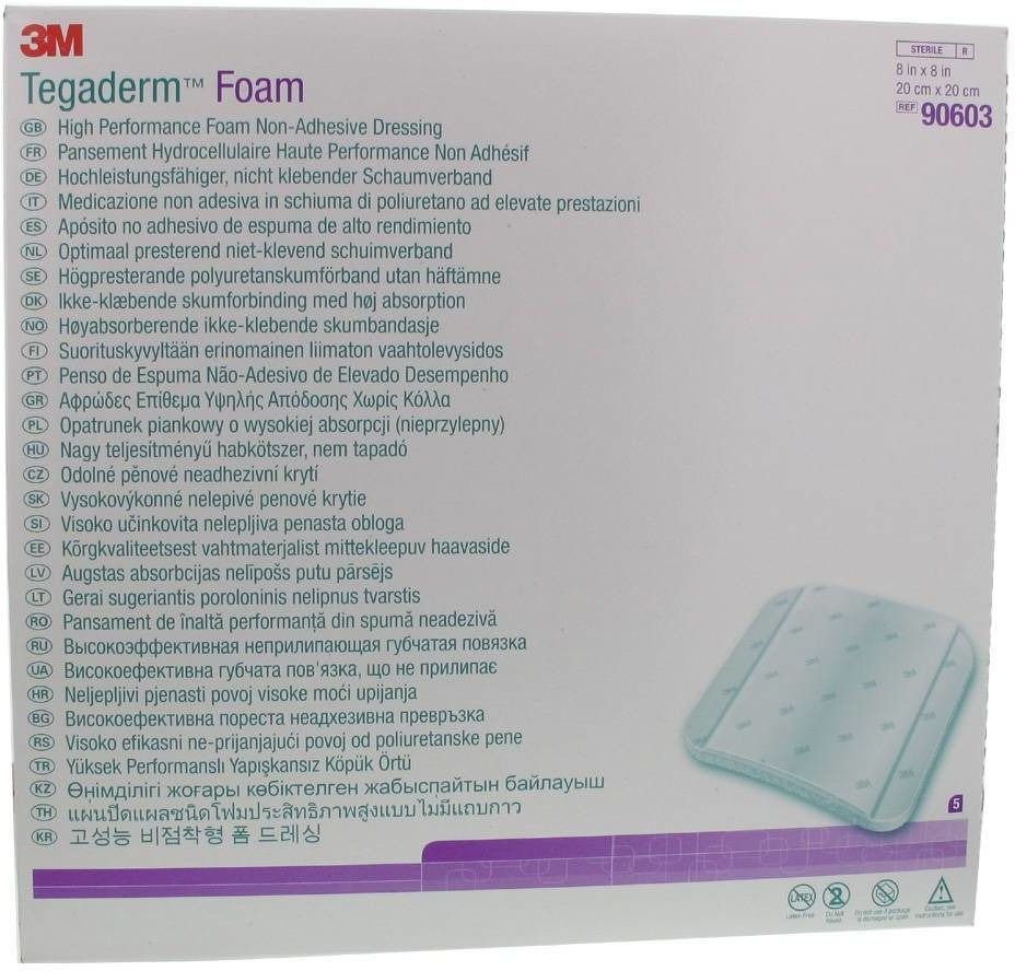 3M™ Tegaderm™ Foam Adhesive hochleistungsfähiger nicht klebender Schaumverband 20 x 20 cm