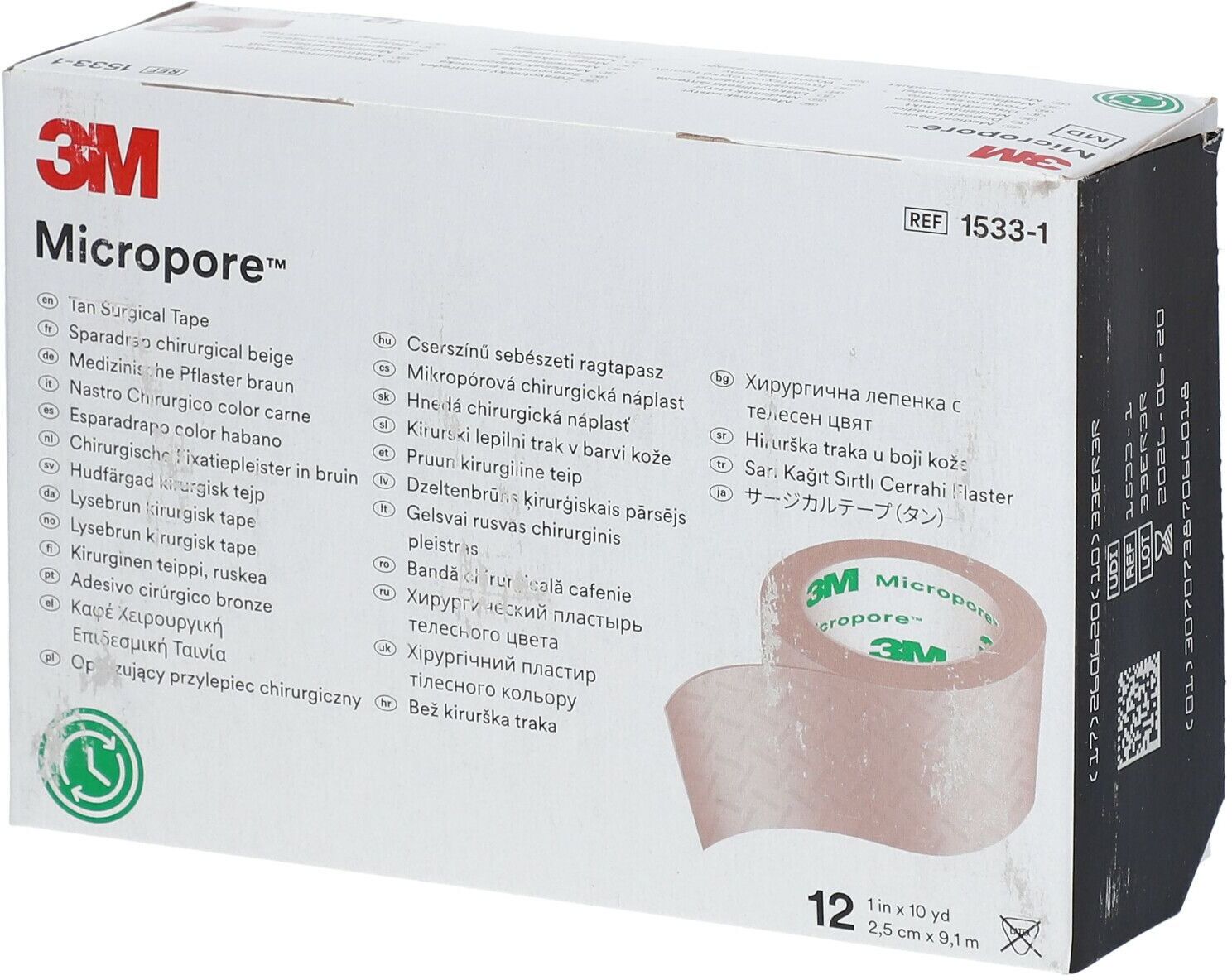 3M™ Micropore™ medizinisches Pflaster hautfarbend 2,5 cm x 9,1 m