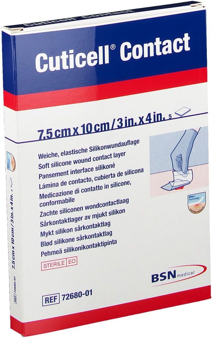 BSN Medical Cuticell® Contact Silikonauflage 7,5 cm x 10 m