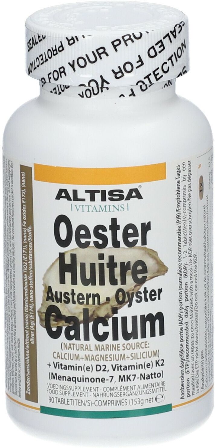 DIEXIMPORT Altisa Calcium Austernschalen 500 mg + Vitamin D2 + Vitamin K2