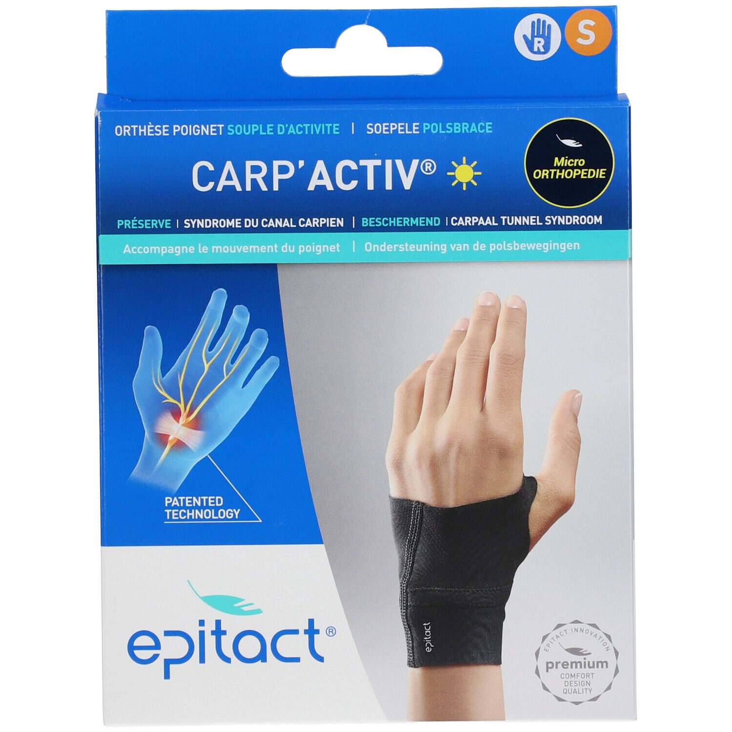 PATCH PHARMA Epitact® Handgelenkorthese CARP'Activ™ Rechts Small