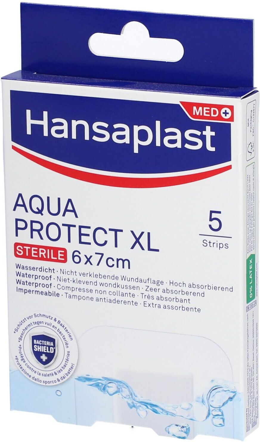 BEIERSDORF Hansaplast MED Aqua Protect XL 6 x 7 cm