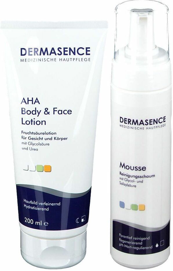 P&M COSMETICS GmbH & Co. KG Dermasence Mousse Reinigungsschaum + AHA Body & Face Lotion