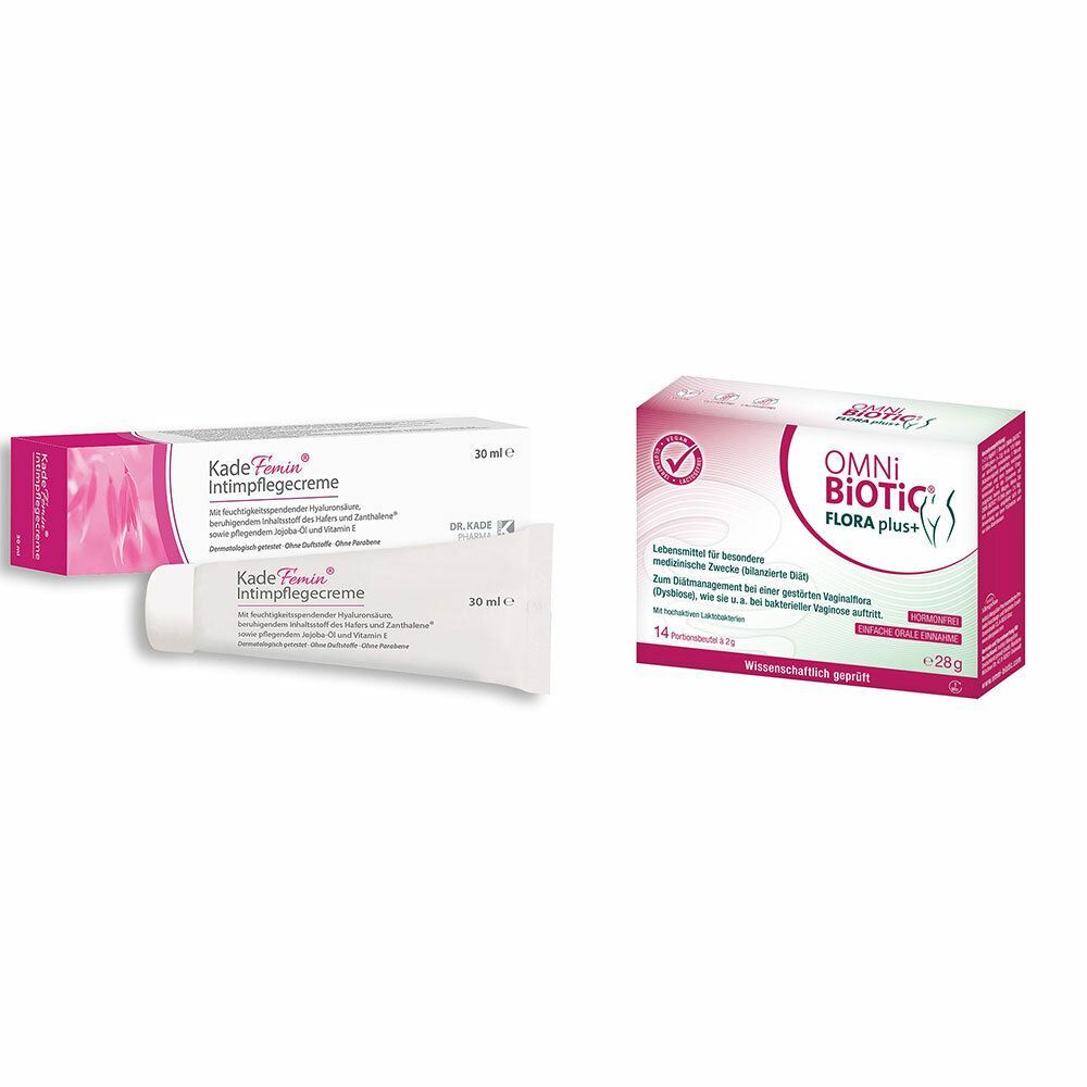 Diverse OMNi-BiOTiC® Flora plus+ + KadeFemin® Intimpflegecreme