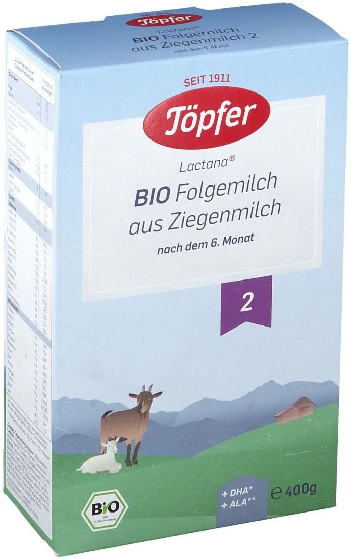 Töpfer Allgäu Töpfer Lactana Bio Folgemilch 2 aus Ziegenmilch ab dem 7. Monat